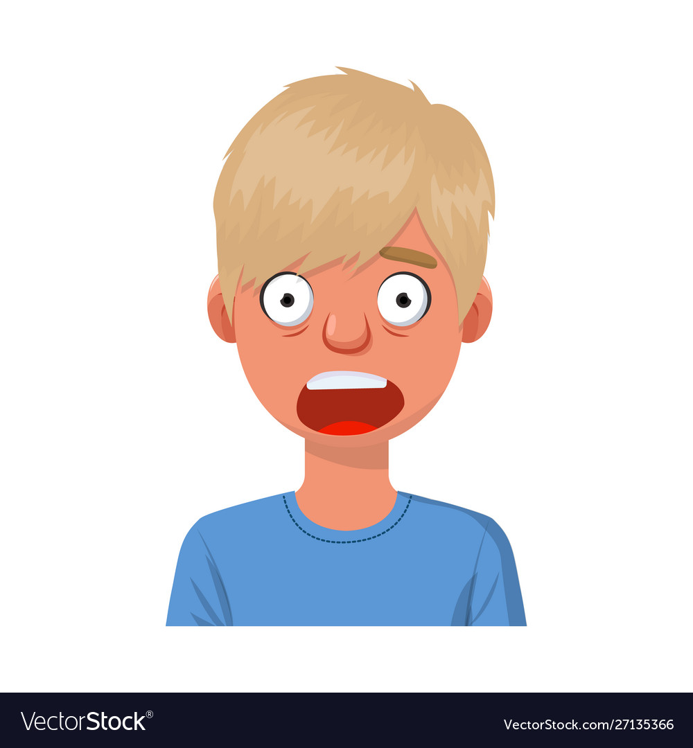 Isolated object guy and fear sign set