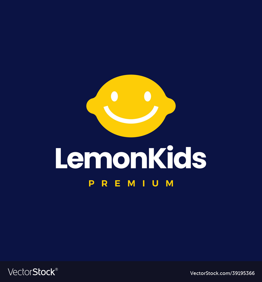 Lemon kids child logo icon vector image Lemon kids child logo icon