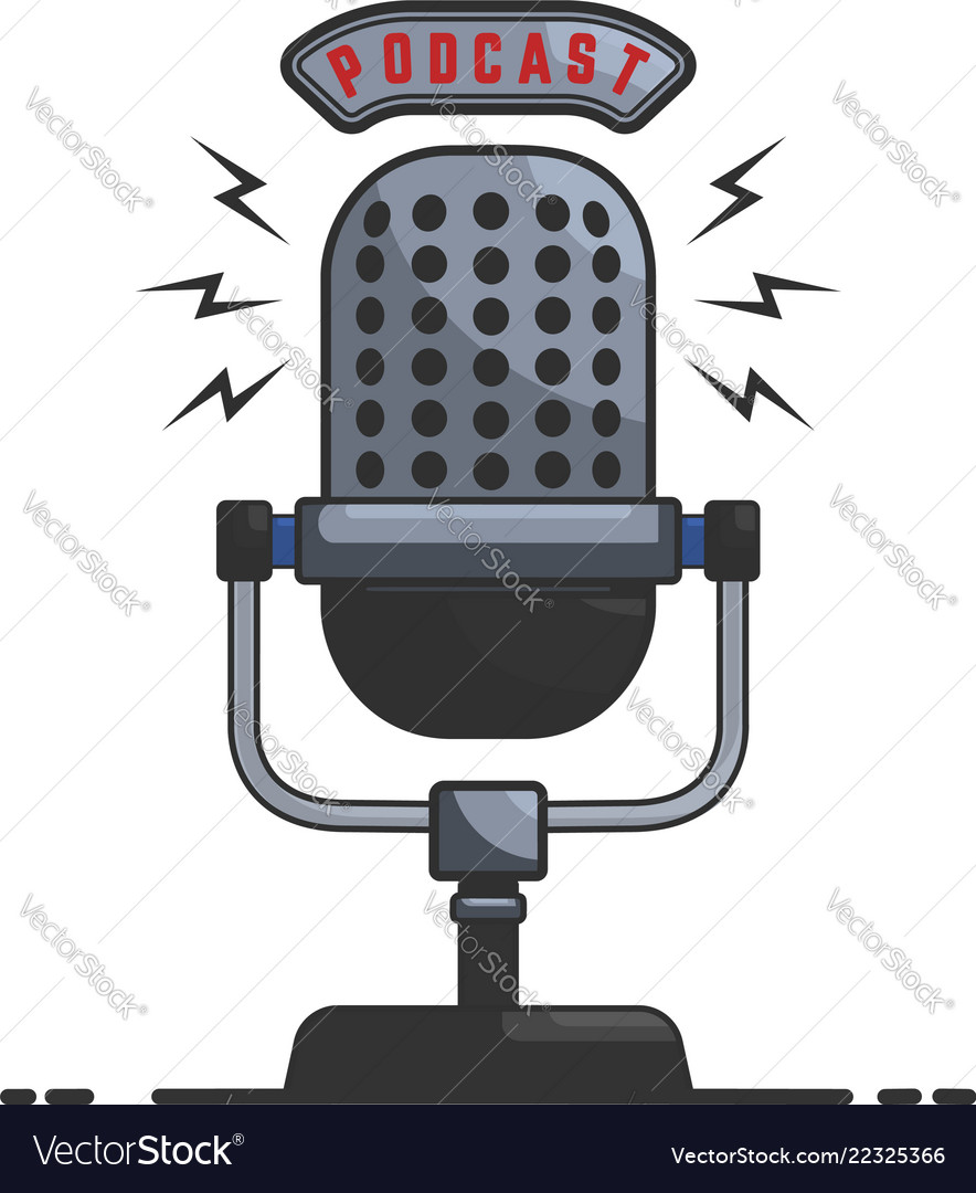Podcast microphone in flat style isolated on Vector Image