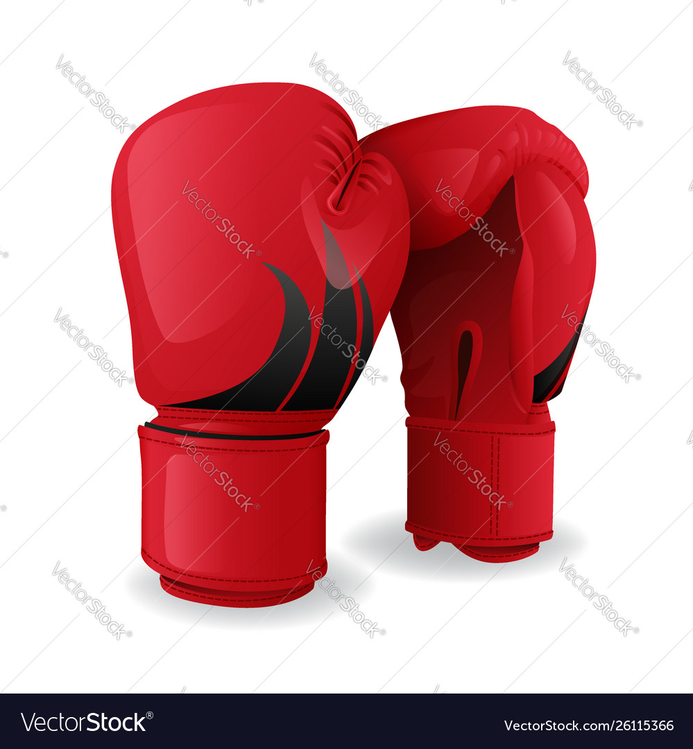 Realistic red boxing gloves icon isolated sport Vector Image