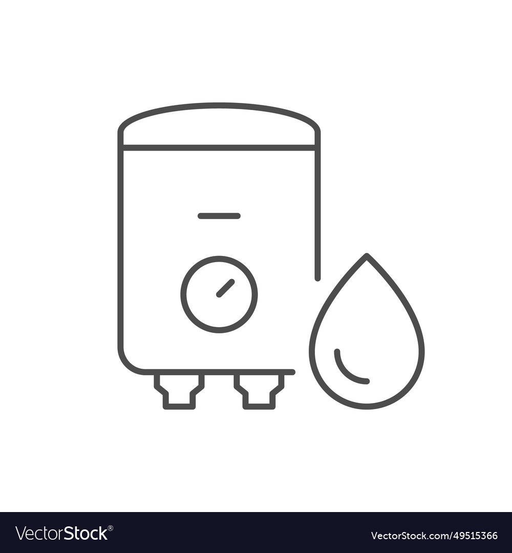 Water boiler line outline icon Royalty Free Vector Image