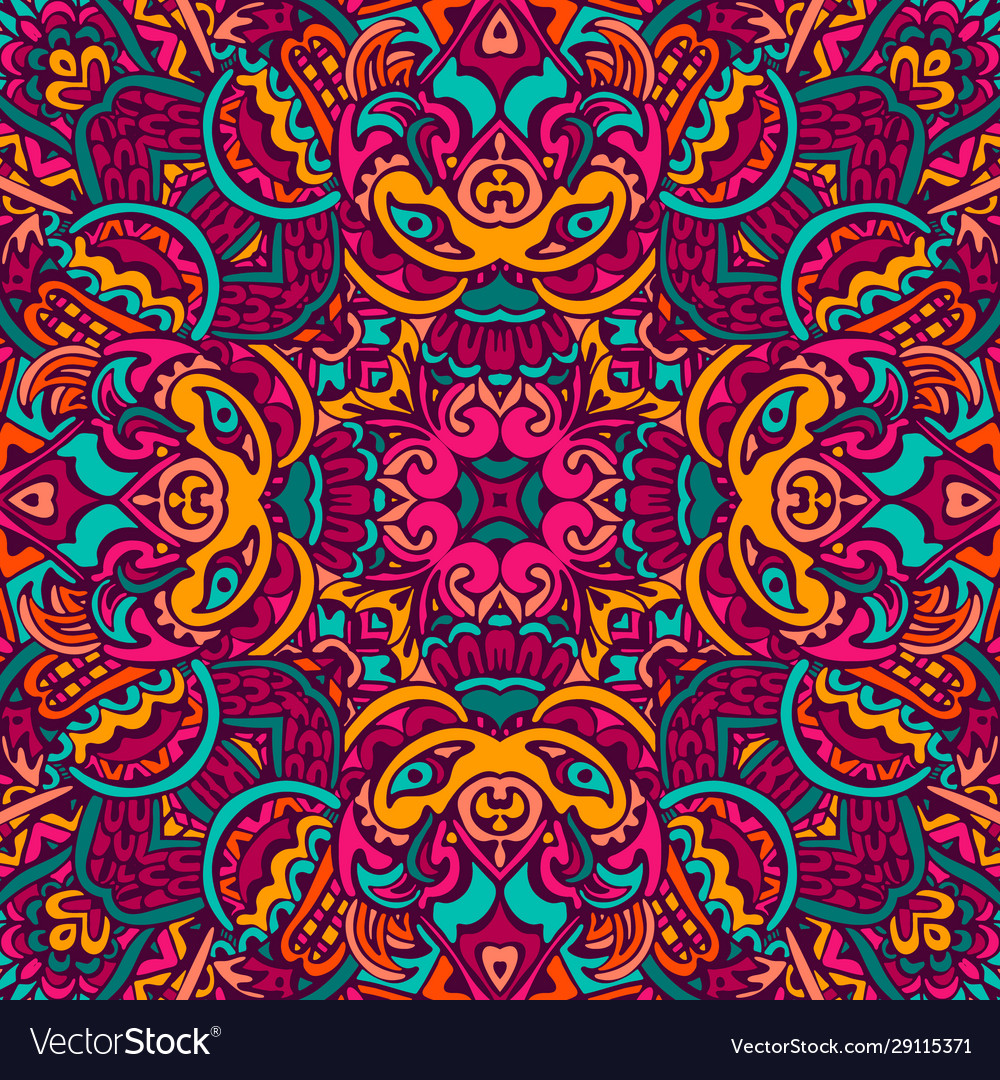 Abstract festive colorful floral ethnic tribal Vector Image