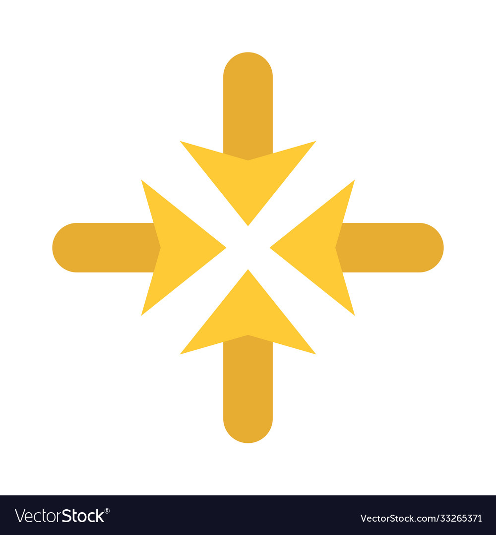 Arrows towards center direction flat style icon