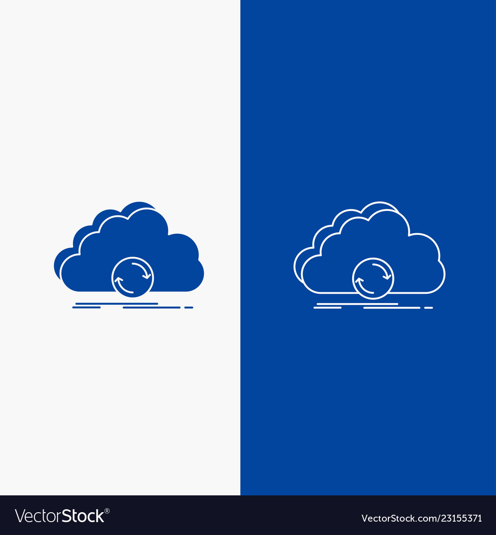 Cloud syncing sync data synchronization line vector image Cloud syncing sync data synchronization line