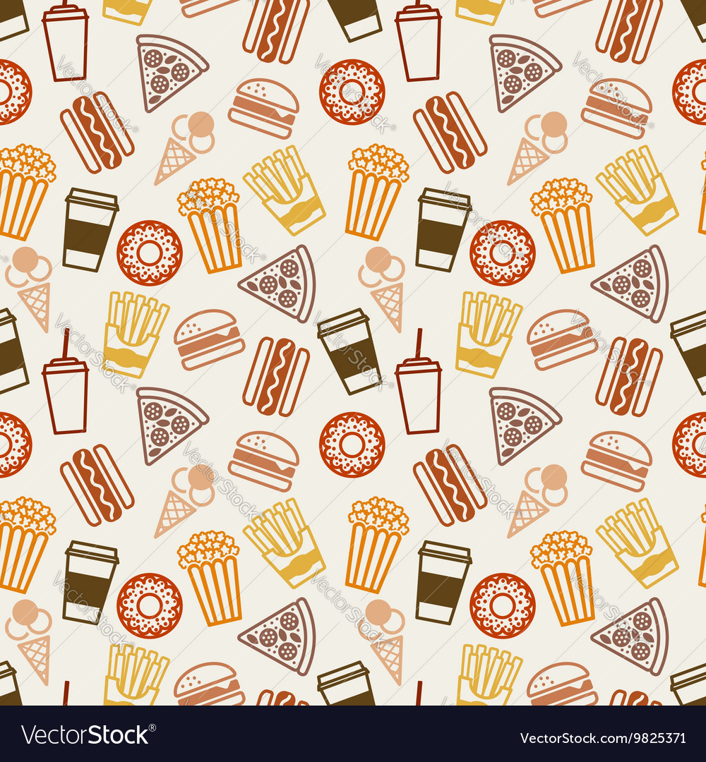 Fast food seamless pattern Royalty Free Vector Image