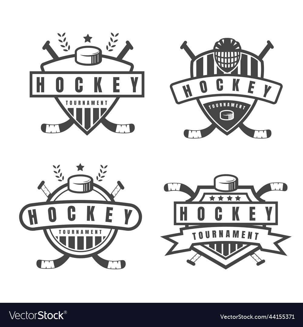 Ice hockey club logo badge design concept Vector Image