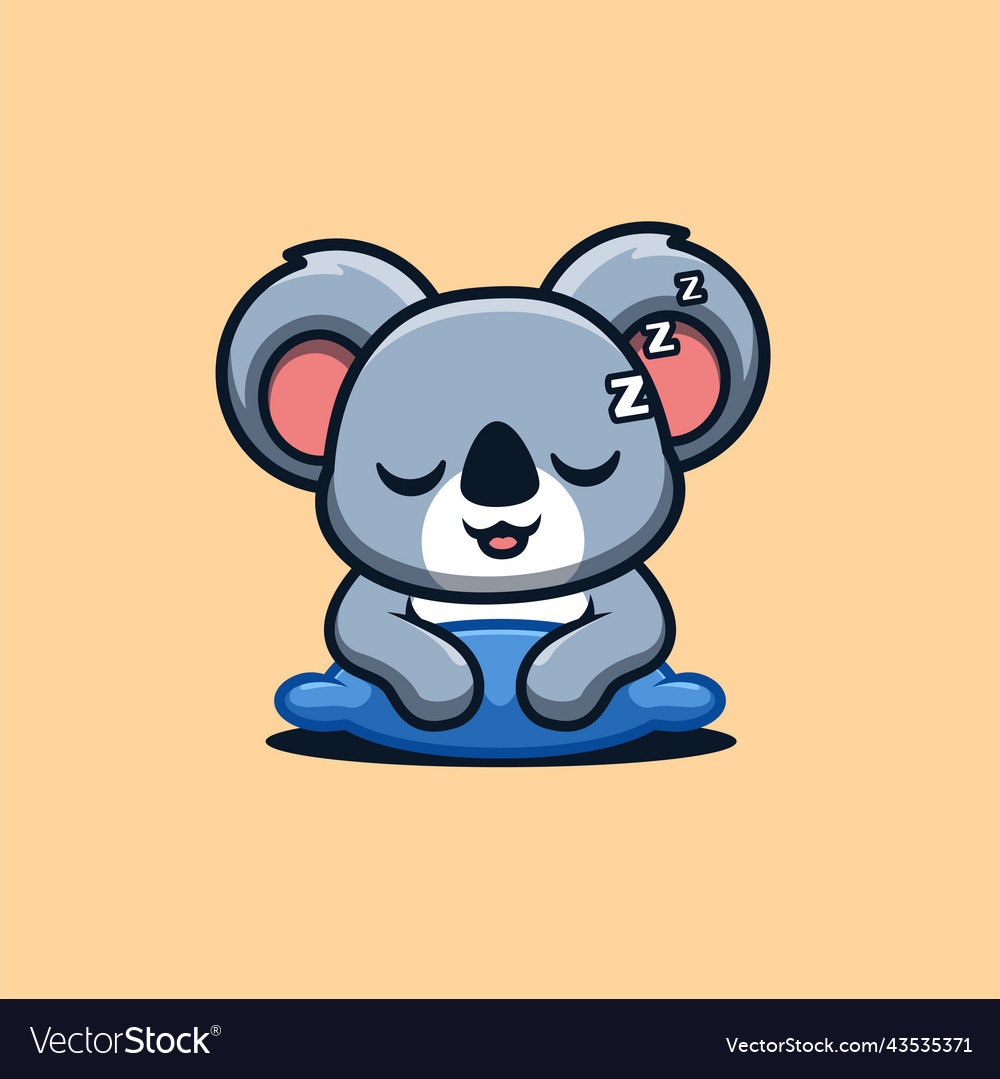 Koala sleepy cute creative kawaii cartoon mascot