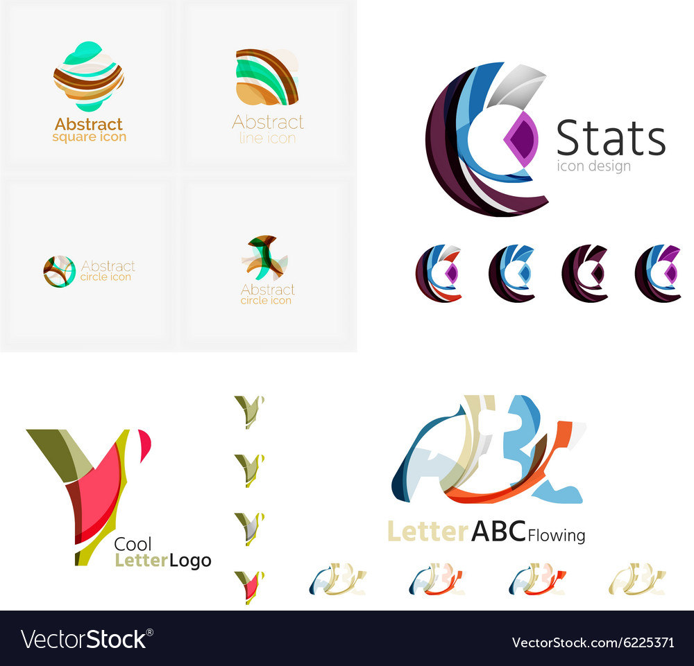 Letter Business Emblem Collection Royalty Free Vector Image