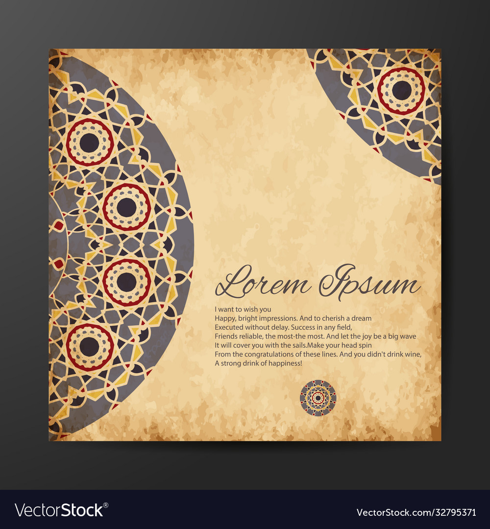 Mandala design for book cover with paper vector image Mandala design for book cover with paper