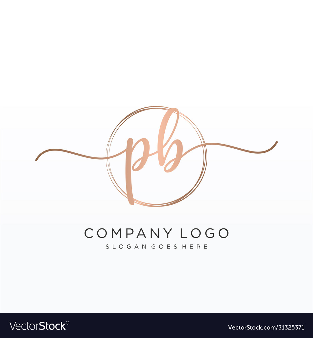 Pb initial handwriting logo design