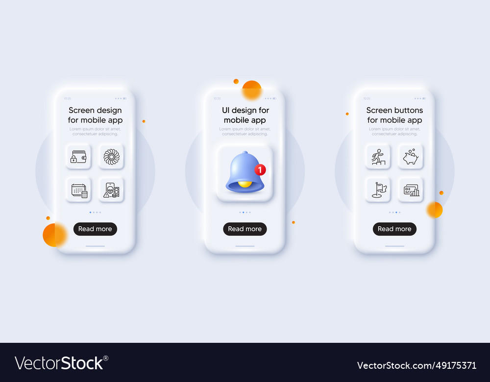 Piggy bank leader run and milestone line icons vector image Piggy bank leader run and milestone line icons