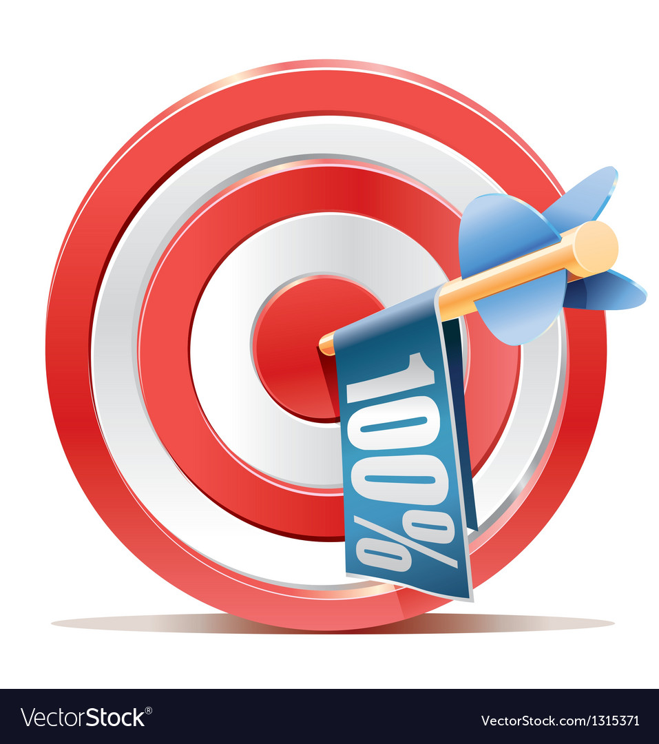 Red Dart Target with 100 Score