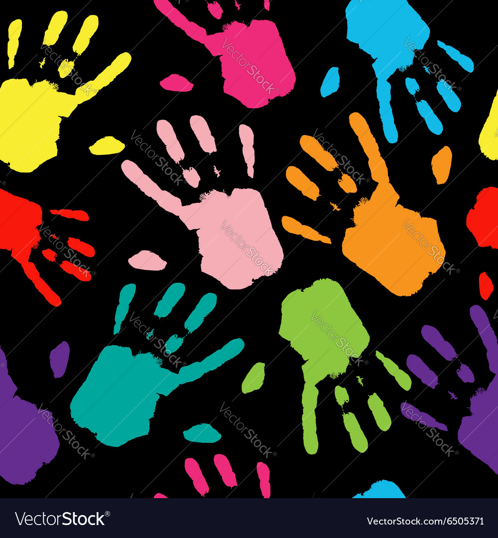 Seamless pattern hand colorful prints