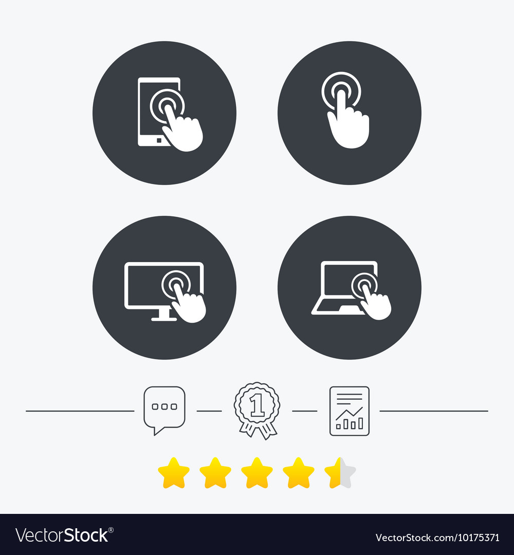 Touch screen smartphone hand pointer symbols