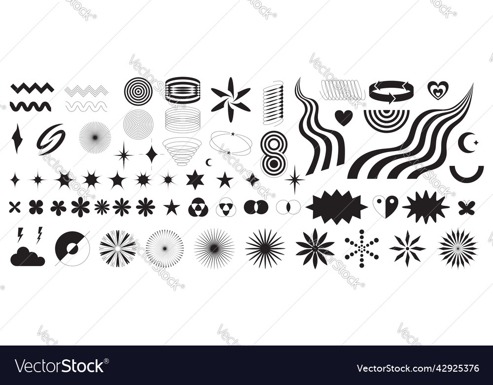 A set of abstract geometric decorative elements vector image A set of abstract geometric decorative elements