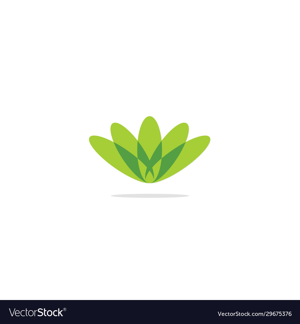 Abstract green lotus flower geometry logo