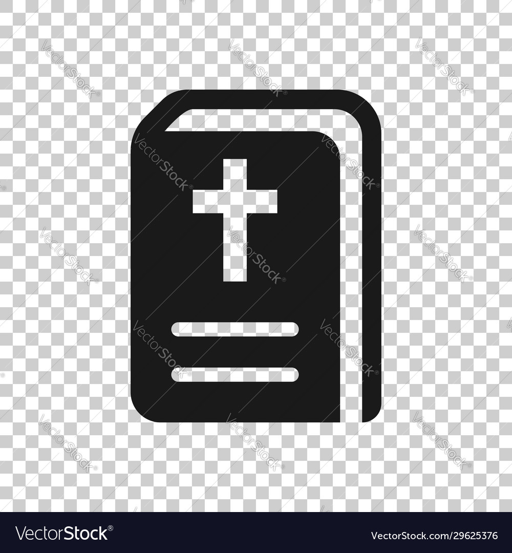 Bible book icon in flat style church faith Vector Image