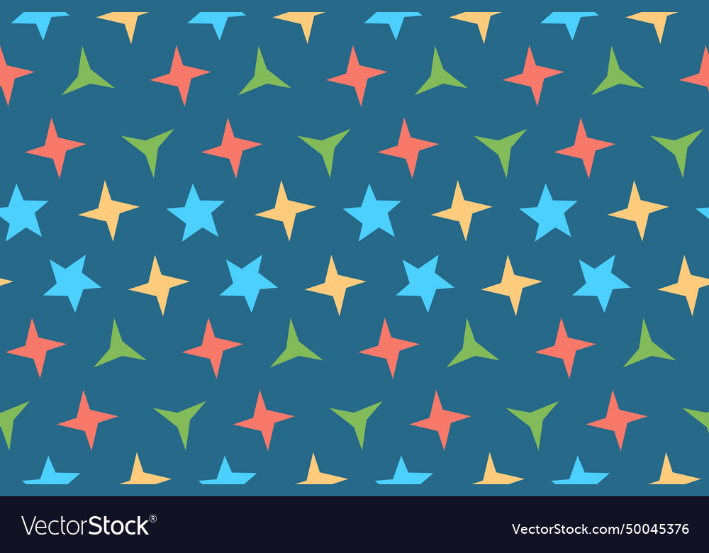Blue colorful object pattern vector image Blue colorful object pattern
