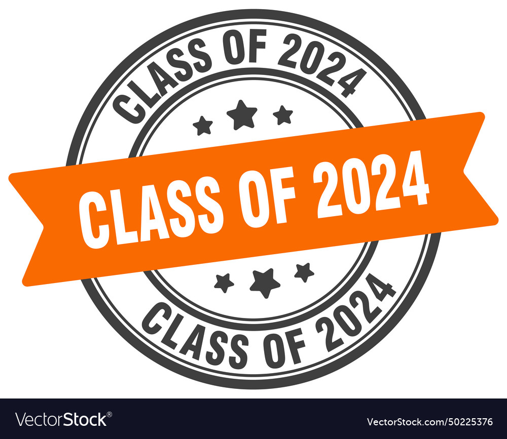 Class of 2024 stamp label Royalty Free Vector Image