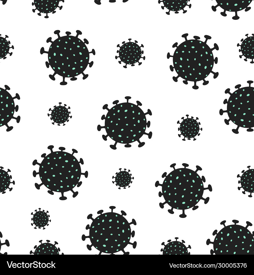 Coronavirus bacteria seamless pattern creative Vector Image