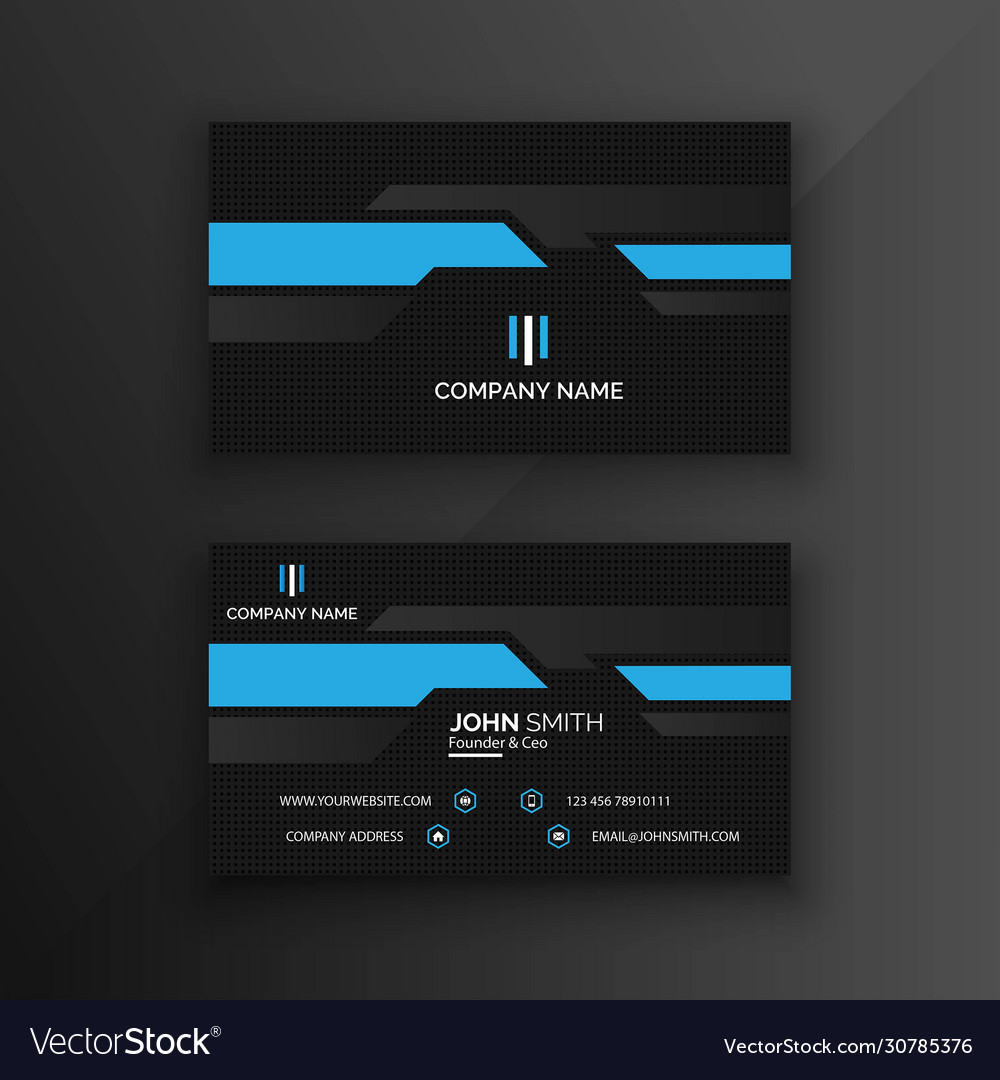 Corporate black business card Royalty Free Vector Image