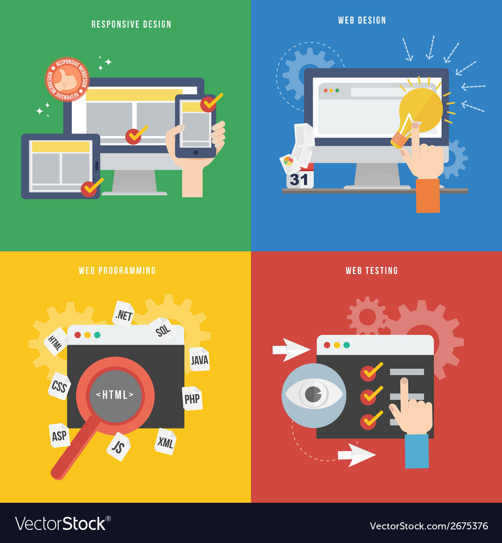 Element of web development concept icon in flat Vector Image
