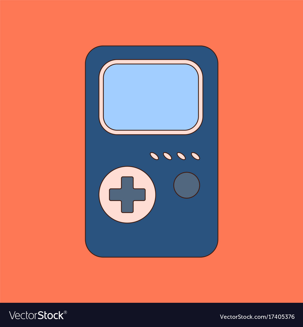 Flat icon on background game console