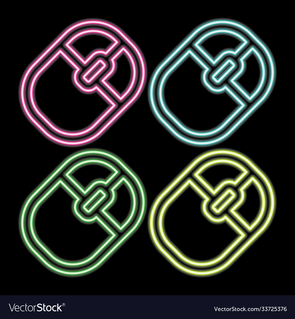 Glowing neon line computer mouse icon isolated