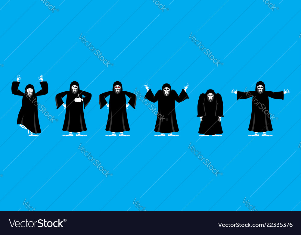 Grim reaper set poses and motion death happy