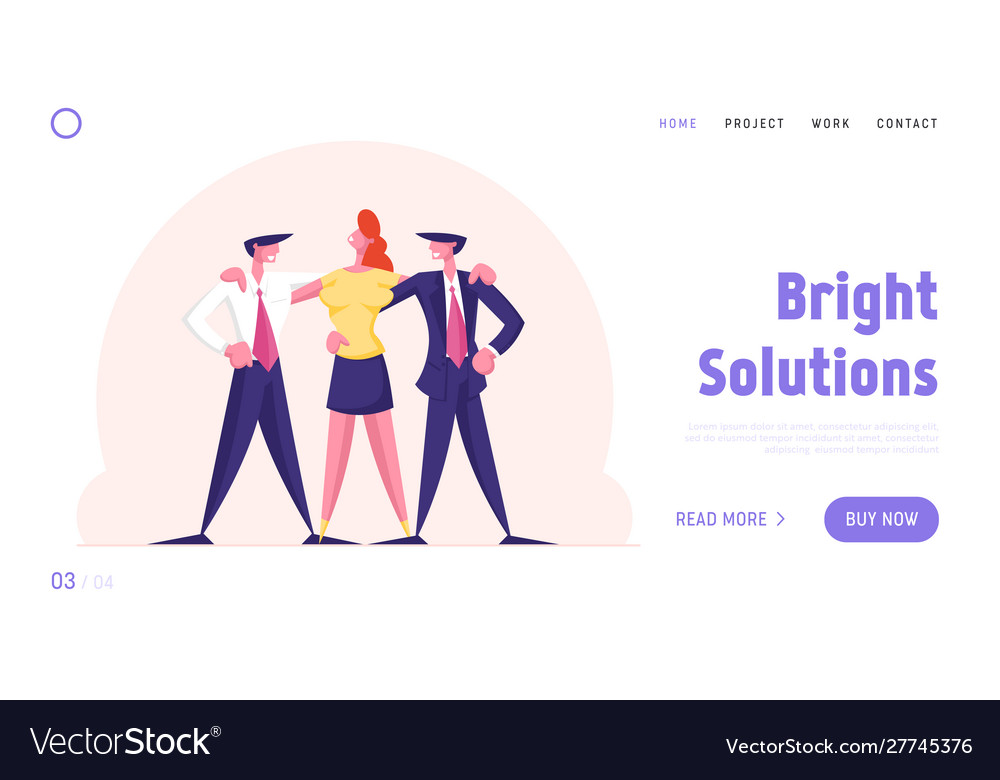 Managers team perfect teamworking group website vector image Managers team perfect teamworking group website