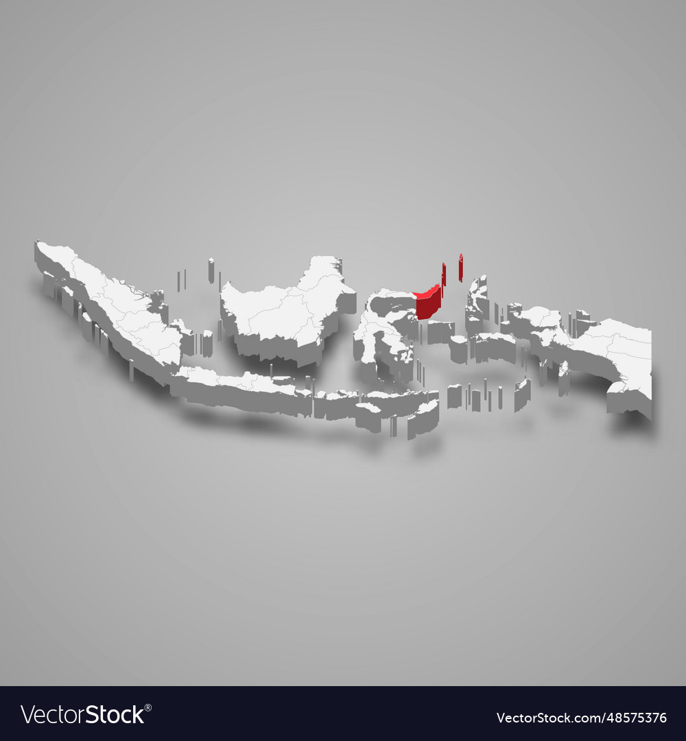 North sulawesi province location indonesia 3d map