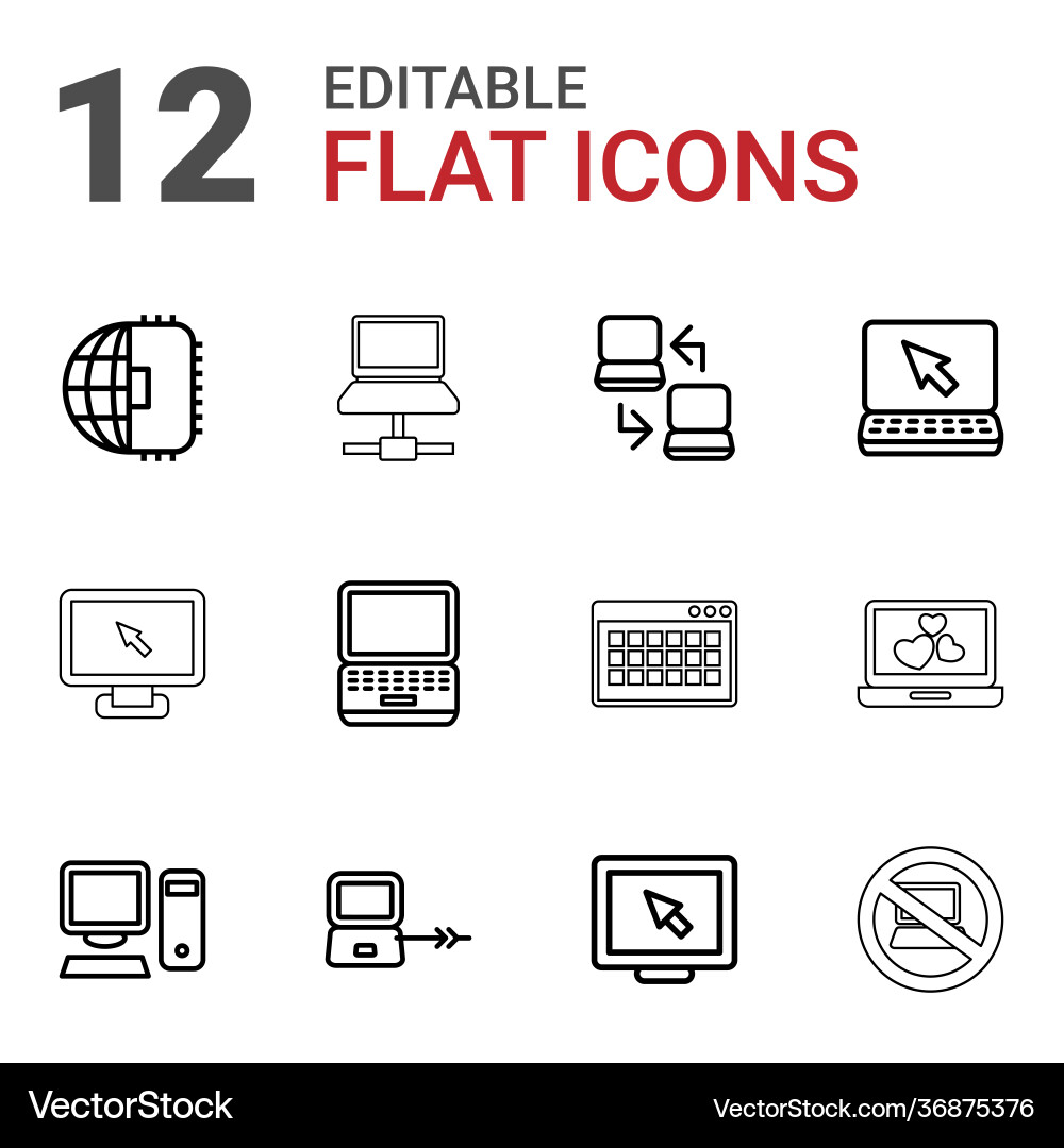 Pc icons Royalty Free Vector Image - VectorStock