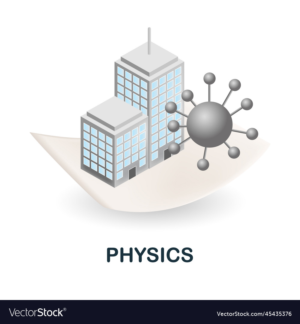 Physics icon 3d from engineering collection vector image Physics icon 3d from engineering collection