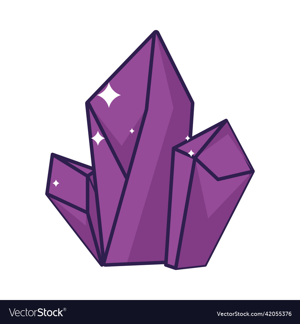 Purple pointed crystals Royalty Free Vector Image