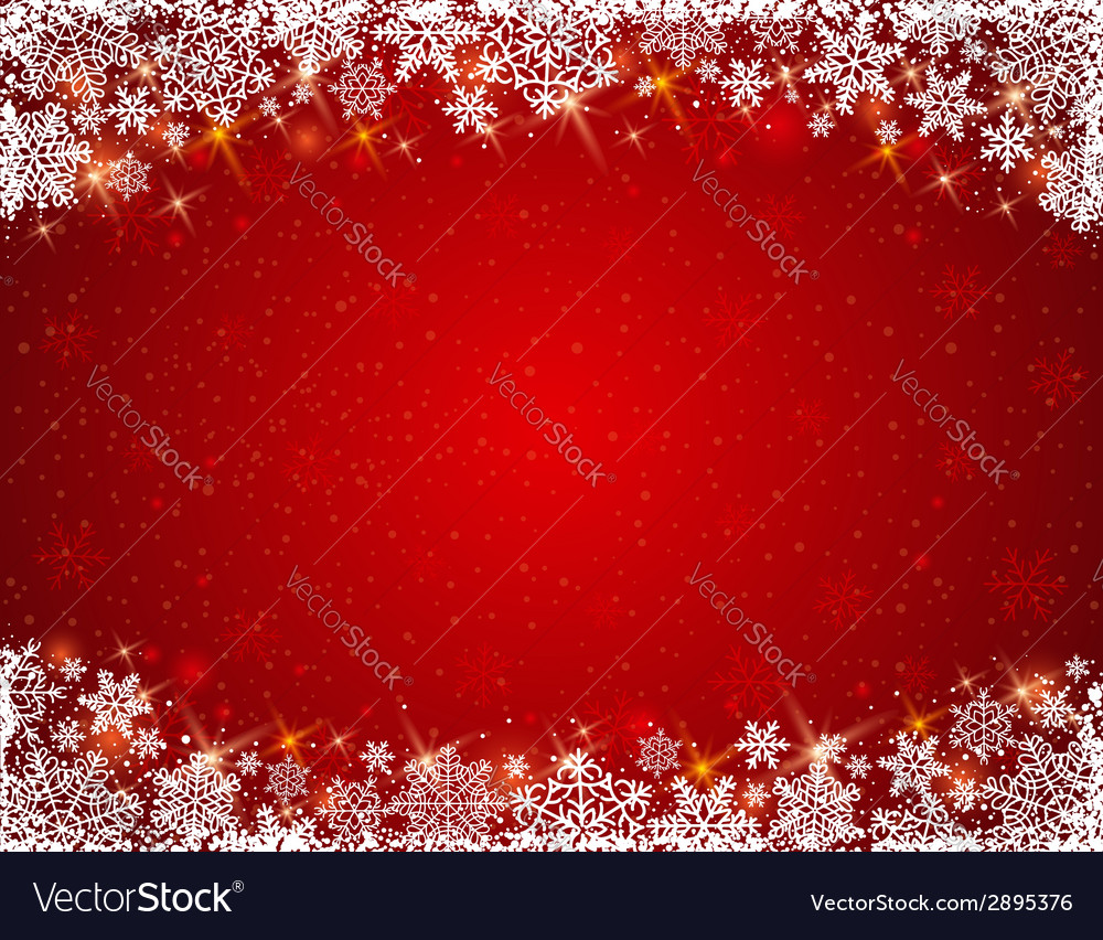 Red background with frame of snowflakes