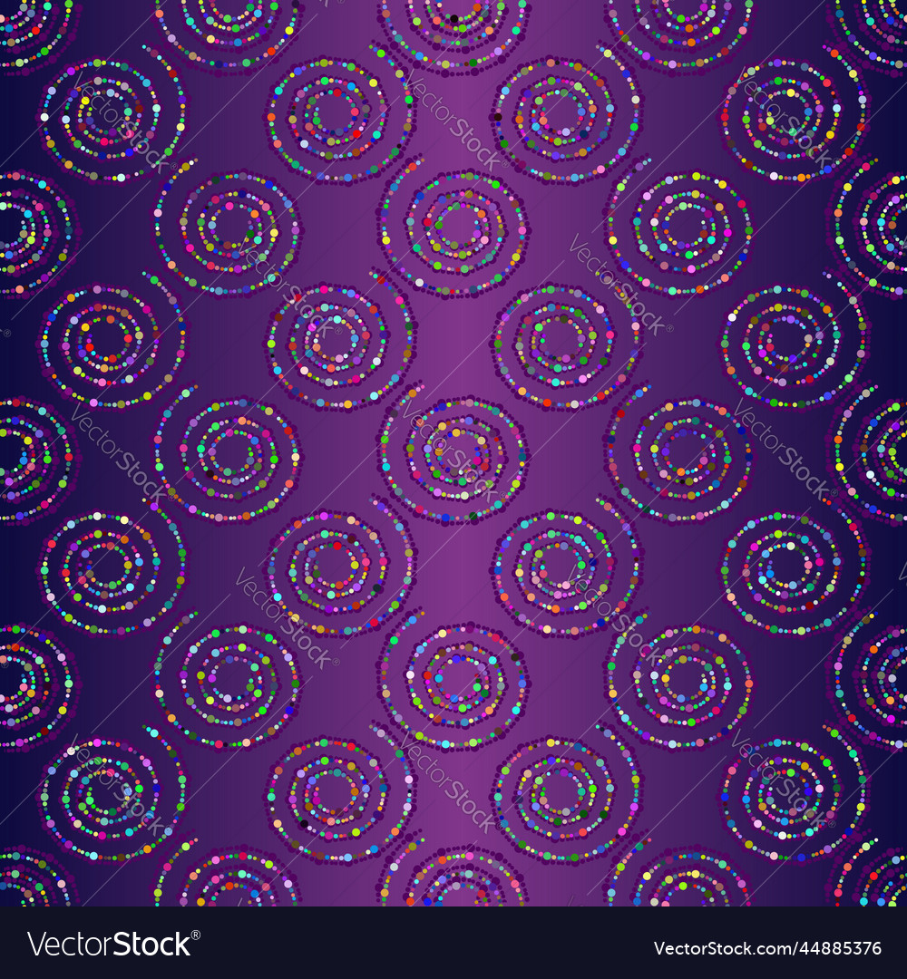Seamless pattern of spirals with multi-colored