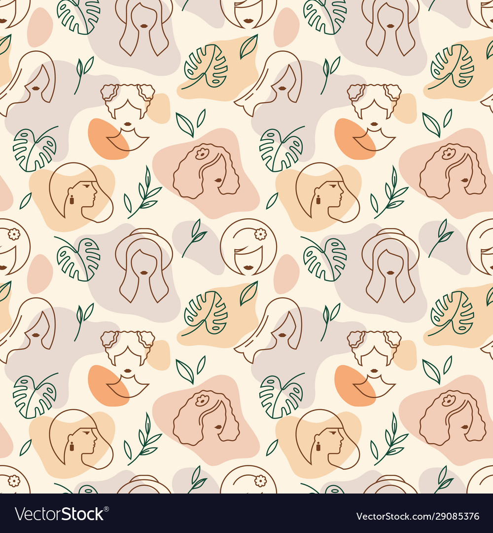 Seamless pattern silhouettes women