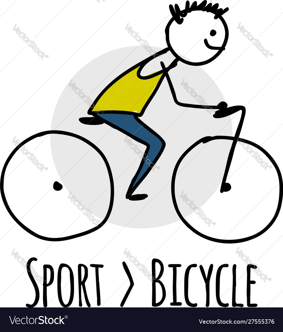 Sport icon design boy riding bicycle