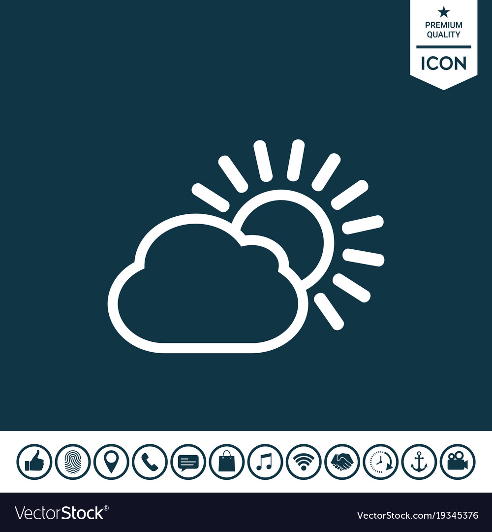 Sun cloud line icon