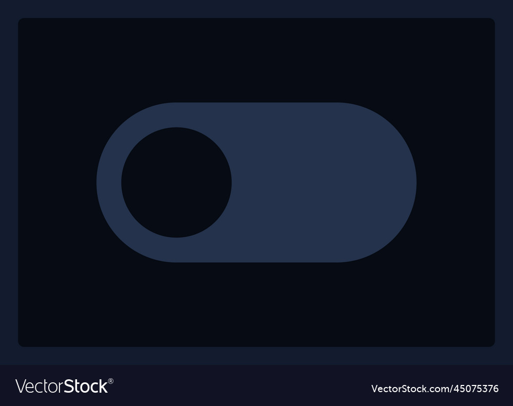 Toggle button in off mode ui element template vector image Toggle button in off mode ui element template