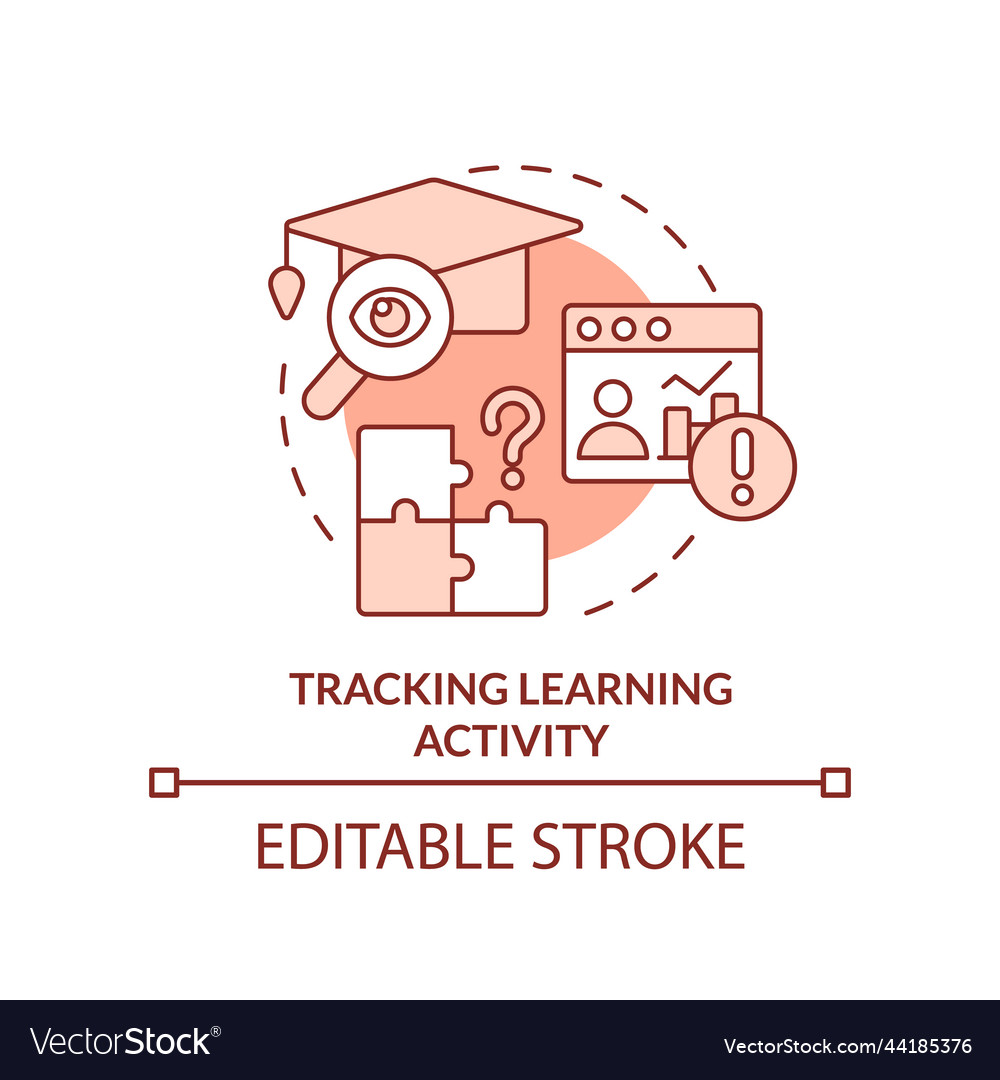 Tracking learning activity terracotta concept icon