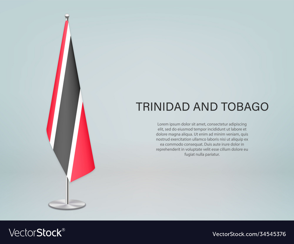 Trinidad And Tobago Hanging Flag On Stand Vector Image 2504