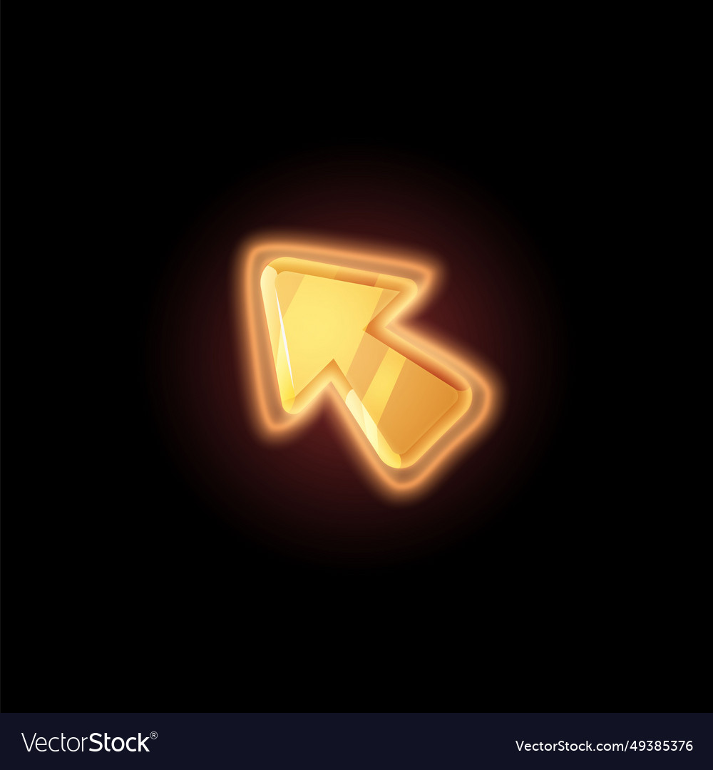 Yellow glowing arrow or pointer icon