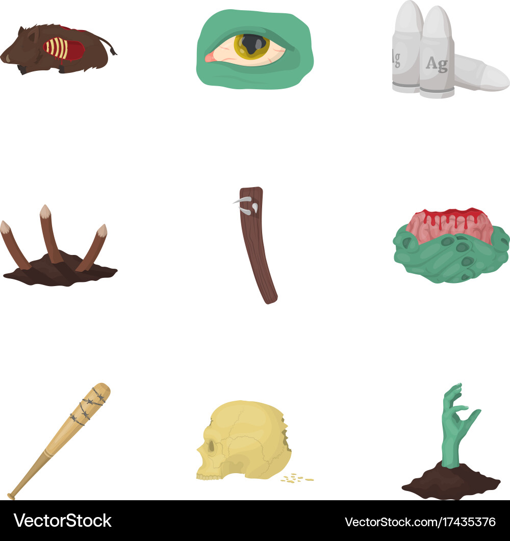 Zombie dead rotten and other web icon Royalty Free Vector