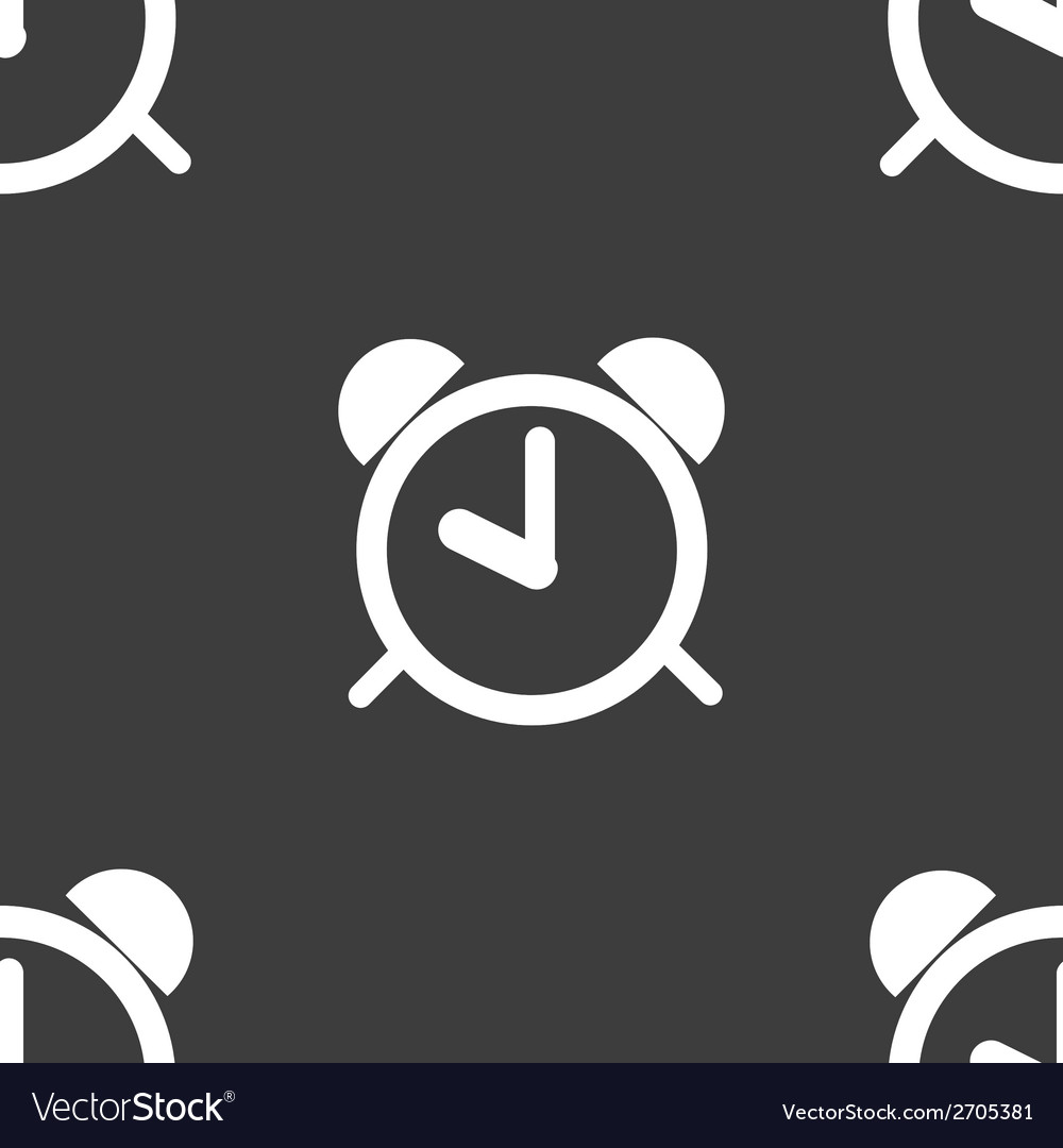 Alarm clock web icon flat design seamless pattern