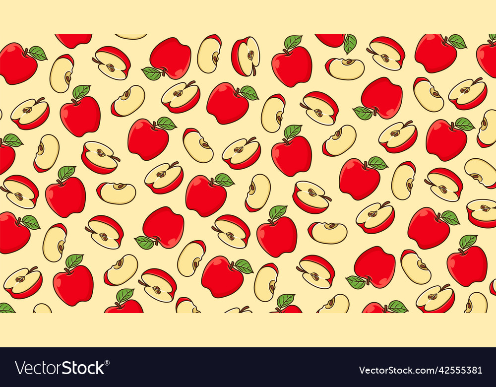 Apple background pattern isolated Royalty Free Vector Image