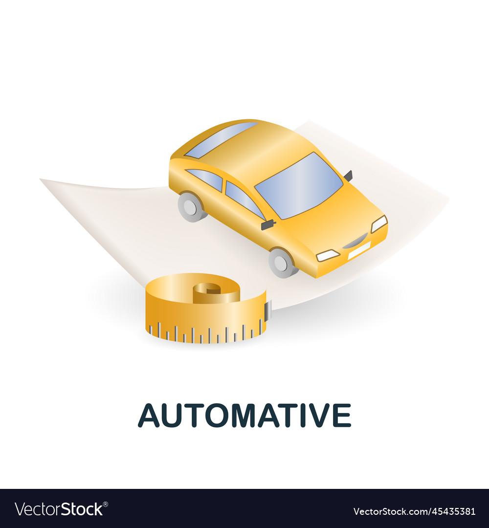 Automative icon 3d from engineering collection vector image Automative icon 3d from engineering collection
