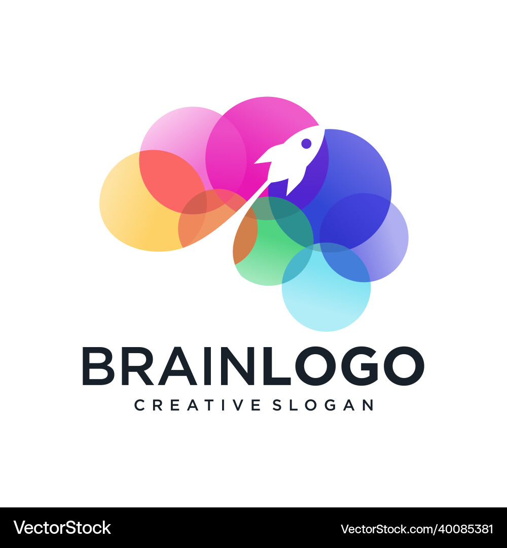 Brain technology logo design template Royalty Free Vector