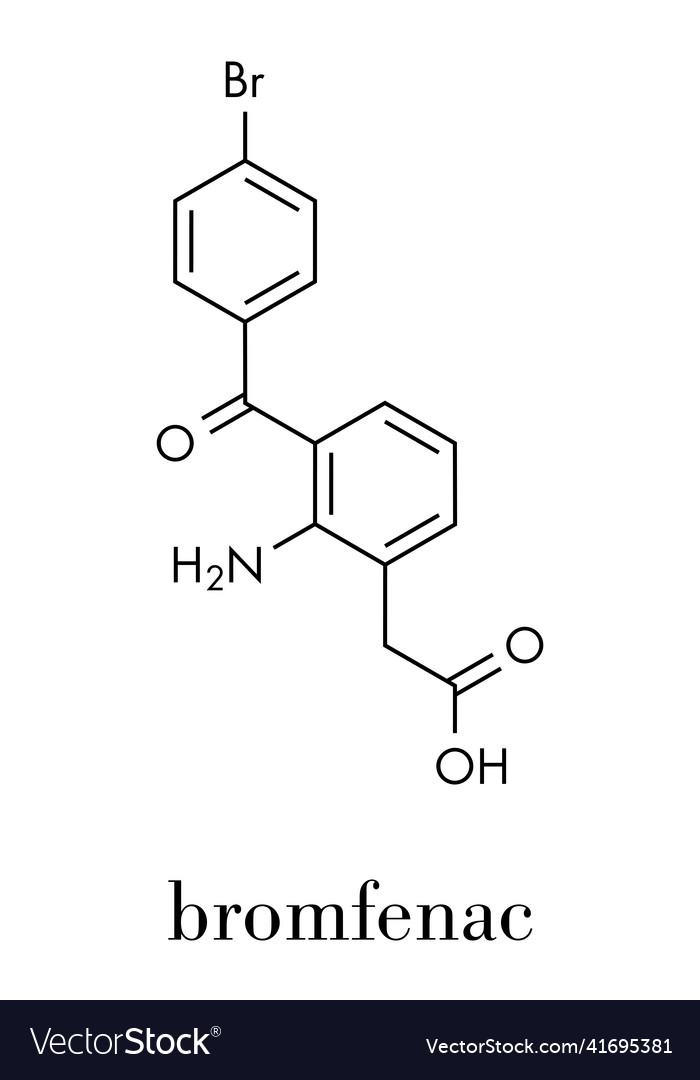 Bromfenac nsaid eye drop drug molecule skeletal