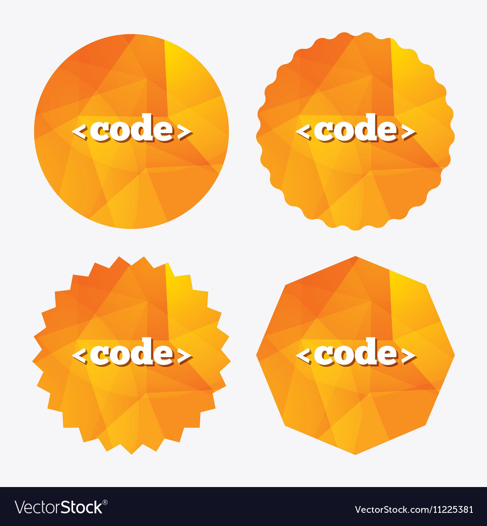 Code sign icon programming language symbol